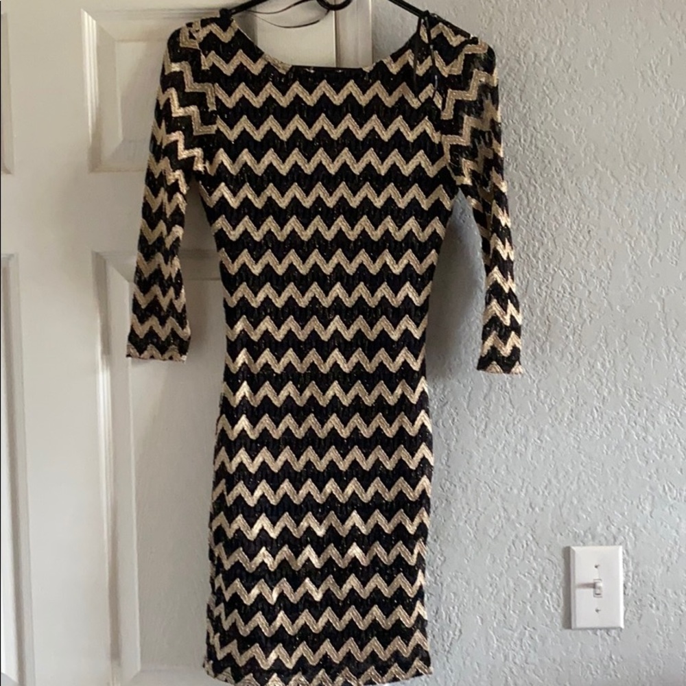 Forever 21 Gatsby Print Scoop Back Dress